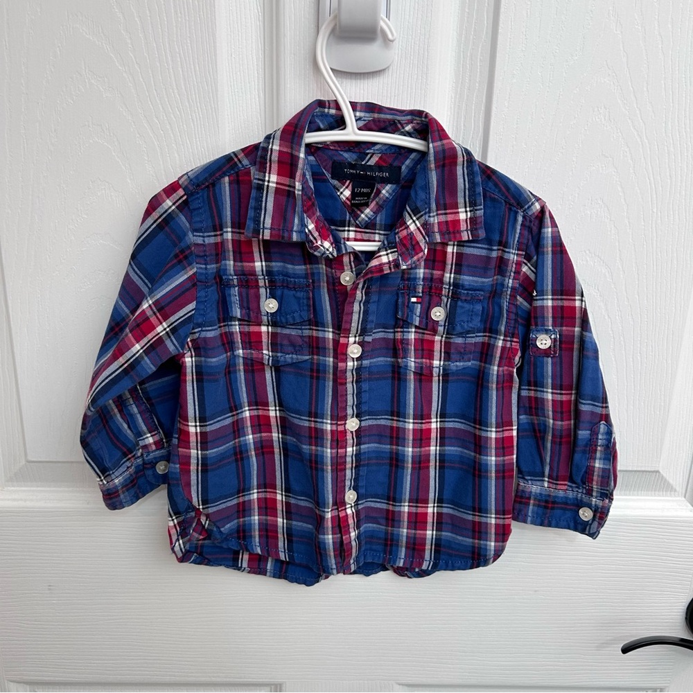 Tommy Hilfiger Kids Checkered Shirt - Blue and Red